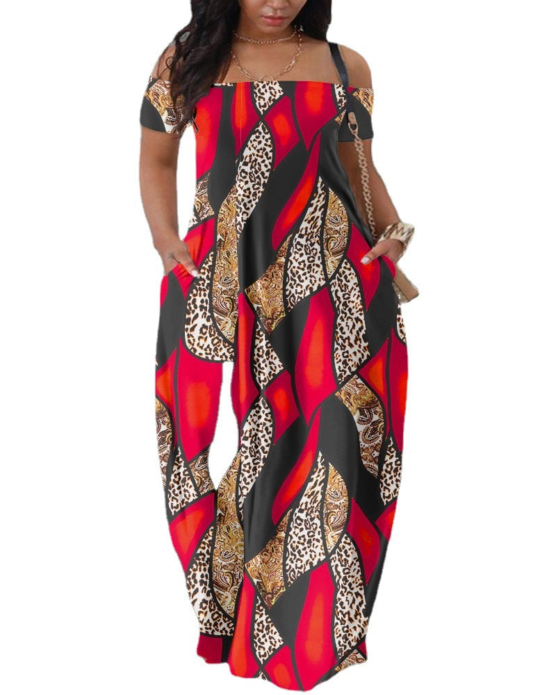 Damen Maxikleid mit modernem grafischem Muster und bequemem Schnitt Stalluxe
