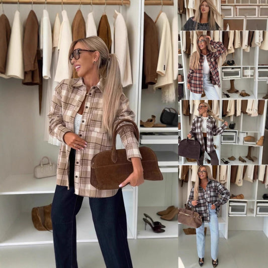 Damen Karierte Overshirt Stalluxe