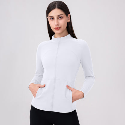 Damen Funktionelle Trainingsjacke mit hohem Kragen und Taschen Stalluxe
