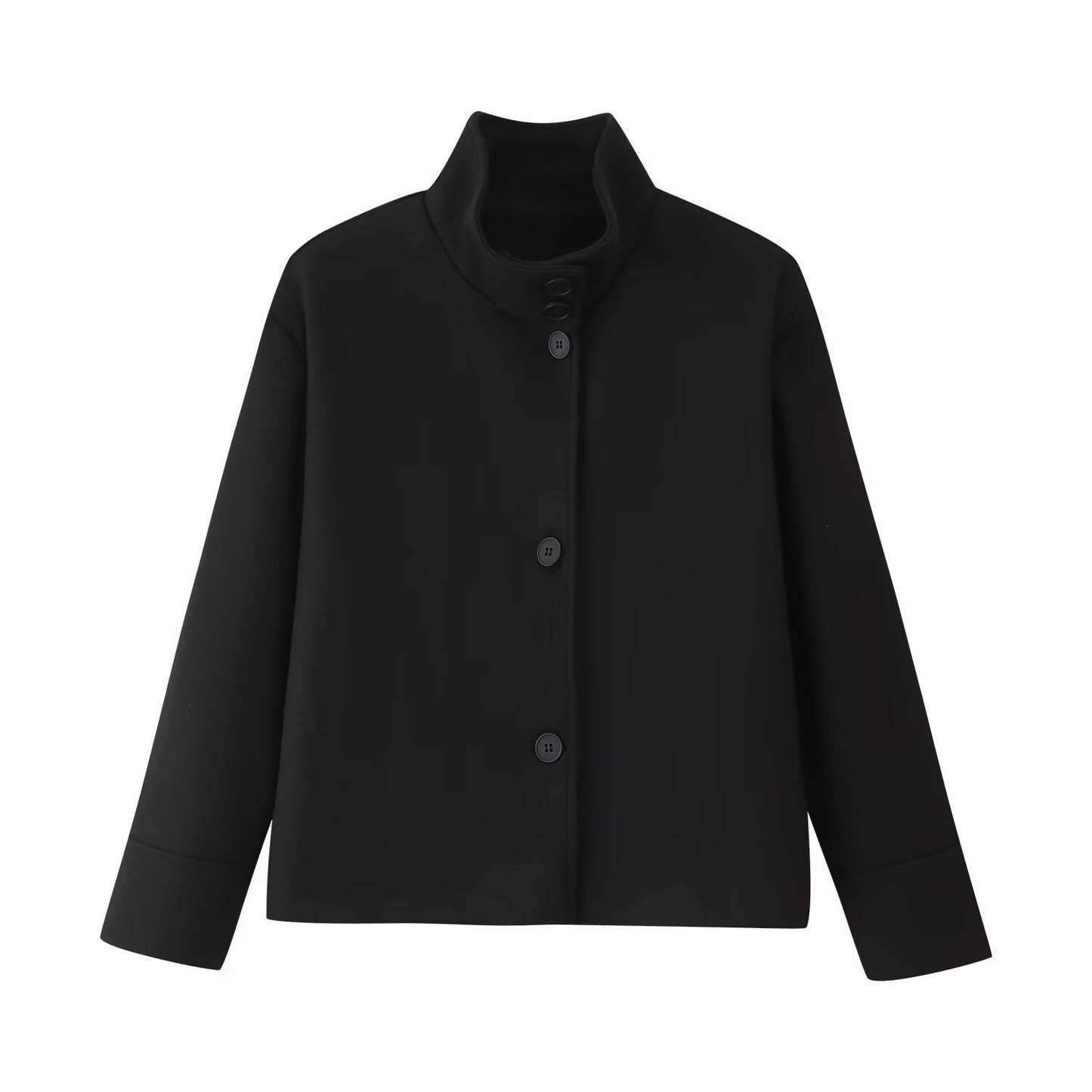 Damen modische Jacke mit hochgeschlossenem Kragen und Knopfdetails Stalluxe