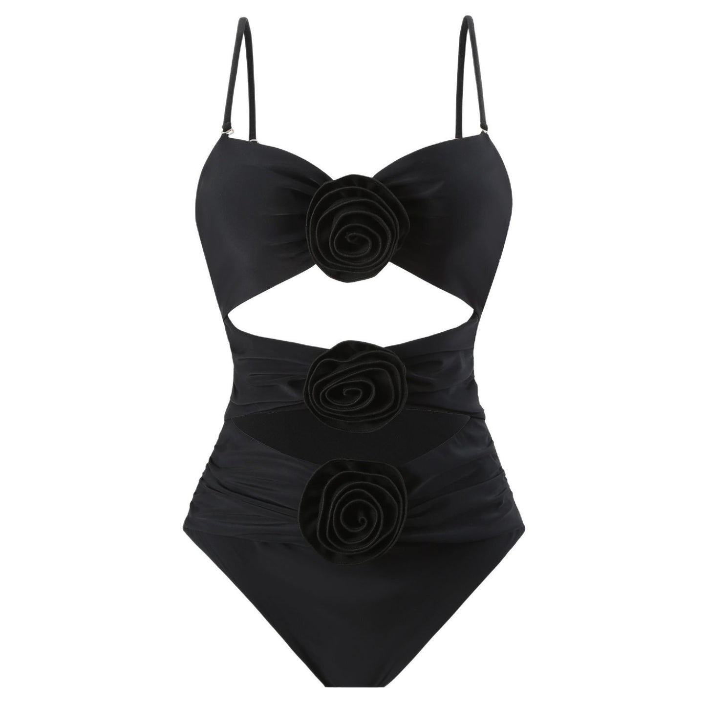 Damen Eleganter Badeanzug mit raffinierten Blumenapplikationen Stalluxe