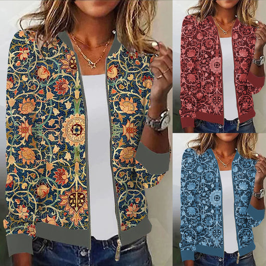 Damen Blousonjacke mit floralem Muster Stalluxe