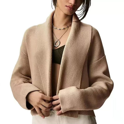Damen lässige Strickjacke mit offenem Design und V-Ausschnitt Stalluxe