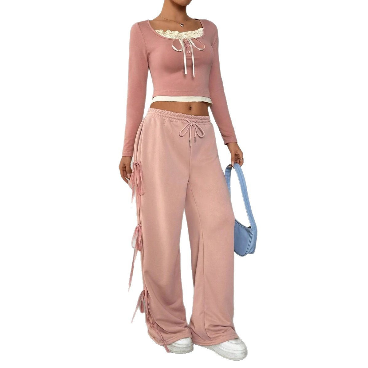 Damen Casual Lounge-Set mit modischen Rüschendetails Stalluxe