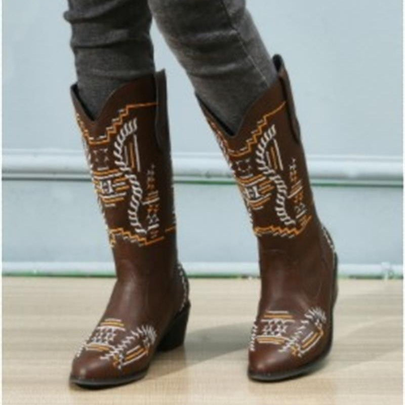 Damen Cowboystiefel mit kunstvoller Stickerei Stalluxe
