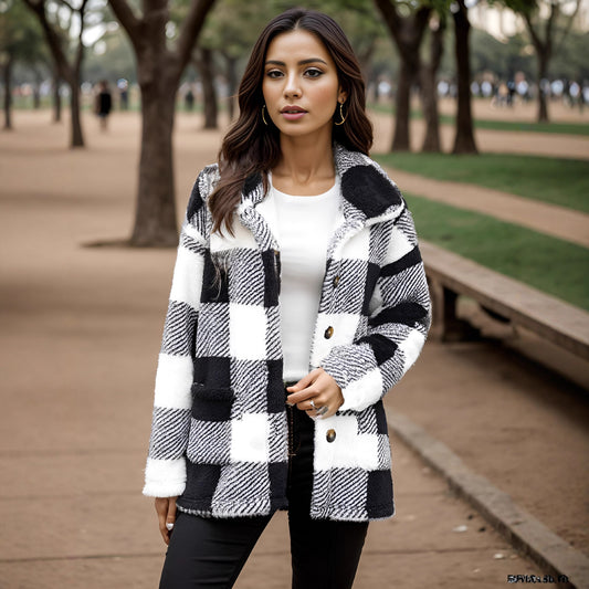 Damen Gemusterte Fleecejacke mit komfortablem Schnitt und großen Taschen Stalluxe
