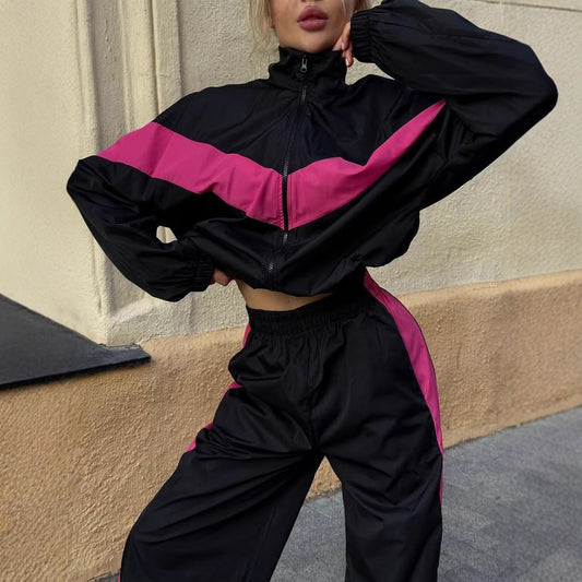 Damen sportlicher Funktionsanzug mit hohem Kragen und elastischen Bündchen Stalluxe