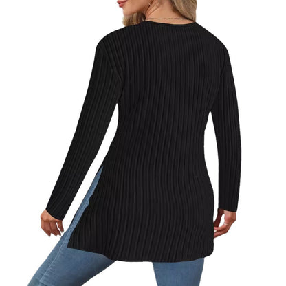 Damen Wickeloberteil mit Rippstruktur und asymmetrischem Schnitt Stalluxe