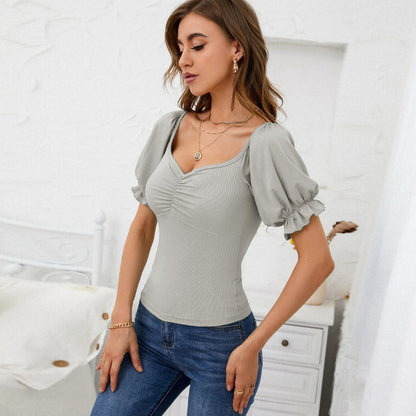 Damen Bodys mit Puffärmeln und Raffung Stalluxe