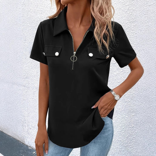 Frauen Zip-Up Utility Shirt Stalluxe
