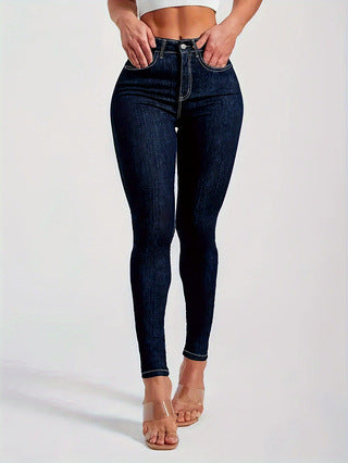 Damen Hochtaillierte Skinny-Jeans mit figurformendem Komfort Stalluxe Dunkelblau
