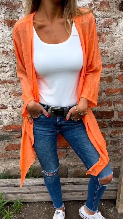 Damen lässige Langarmjacke aus luftiger Sommerqualität Stalluxe