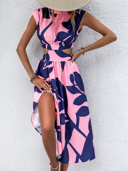 Damen Sommerliches Midikleid mit schulterfreiem Design und floralem Schnitt Stalluxe