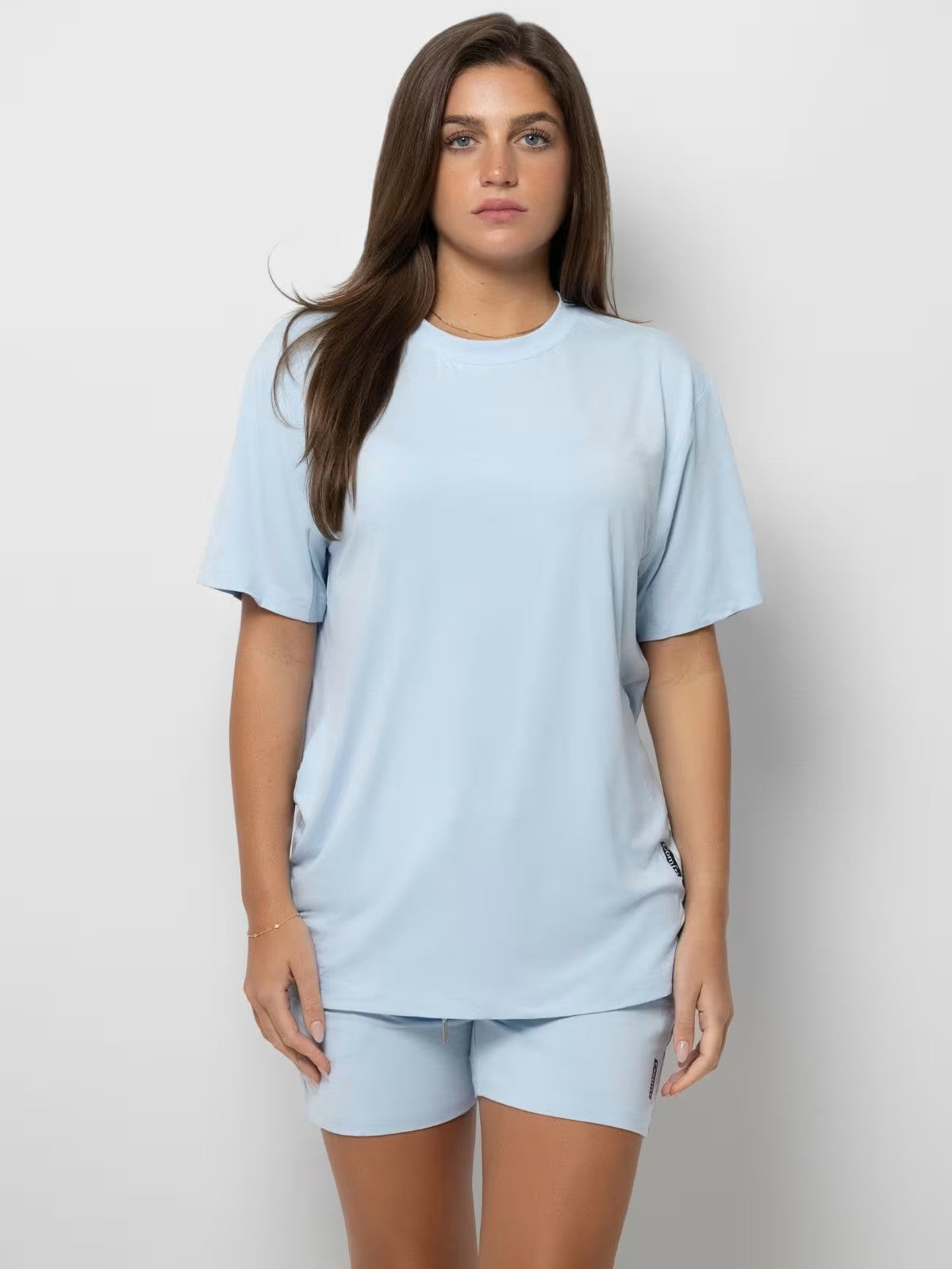 Damen lässiges Set mit oversized T-Shirt und Shorts Stalluxe
