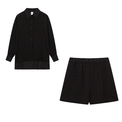 Damen lässiges Set mit atmungsaktiver Hemdbluse und komfortablen Shorts Stalluxe