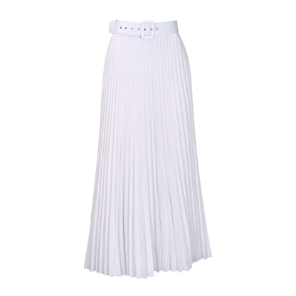 Damen Plisseerock mit breitem Gürtel und elegantem Schnitt Stalluxe