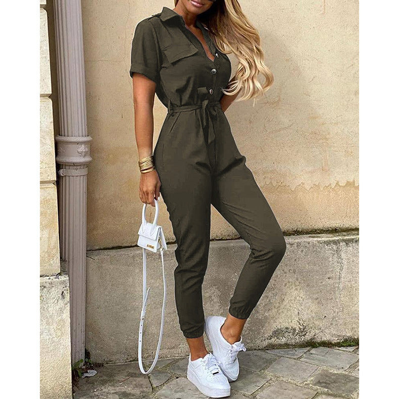 Damen Modischer Jumpsuit mit praktischen Taschen und tailliertem Schnitt Stalluxe