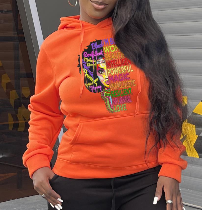 Damen Kapuzenpullover mit kreativem Grafikdruck und bequemer Passform Stalluxe