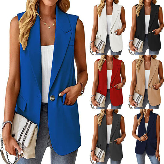 Damen ärmelloser Blazer im modernen Schnitt Stalluxe