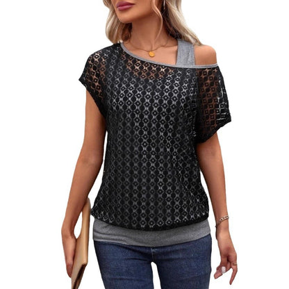 Damen Blouse mit floralen Applikationen Stalluxe