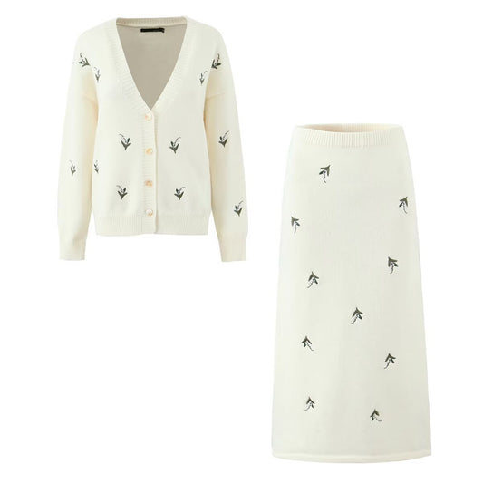 Damen Strickjacke mit floralem Design und Knopfleiste Stalluxe