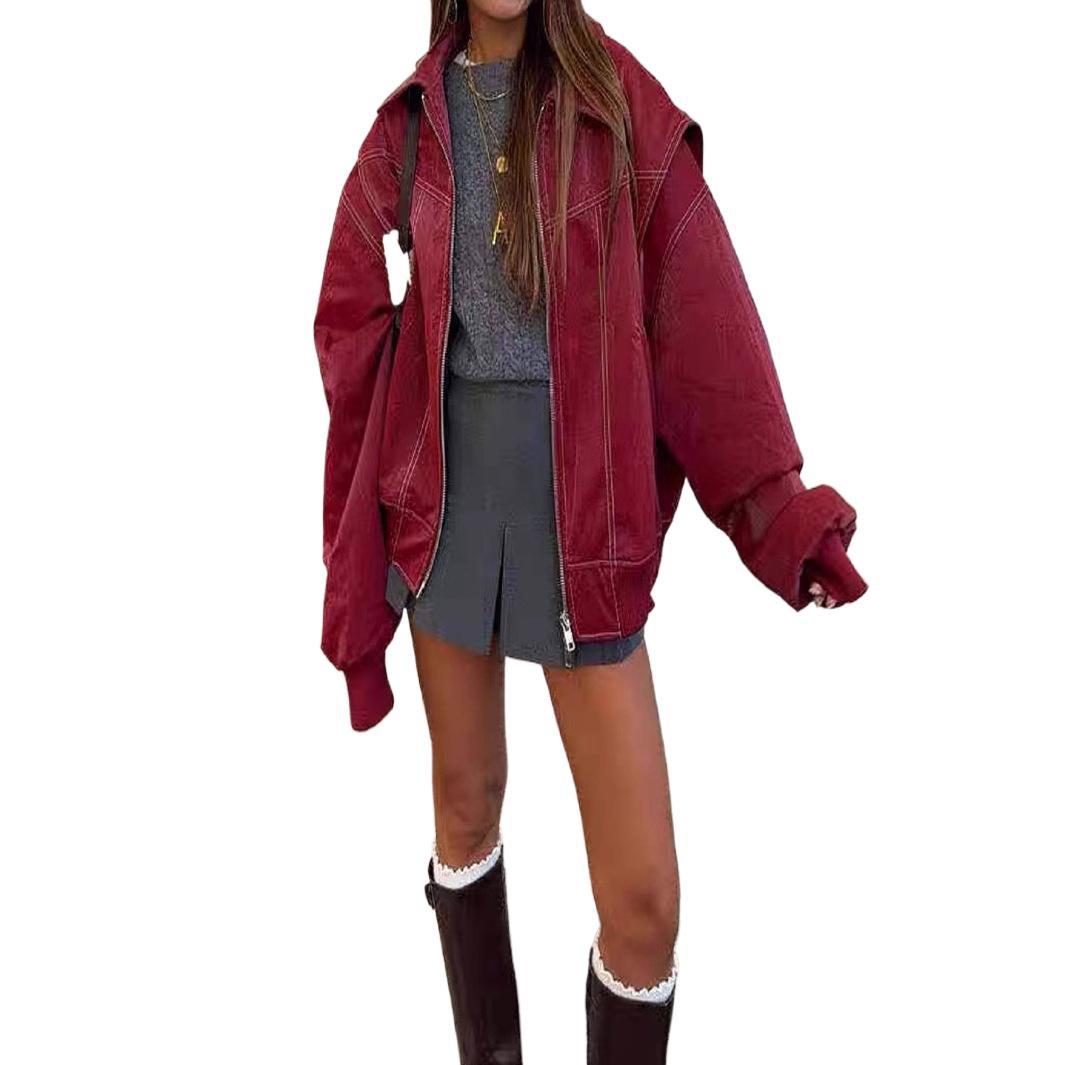 Damen Oversized Jacke im Jeanslook mit strukturierter Oberfläche und verstecktem Reißverschluss Stalluxe