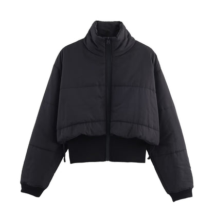 Damen Übergangs-Steppjacke mit hohem Kragen und dekorativem Reißverschluss Stalluxe