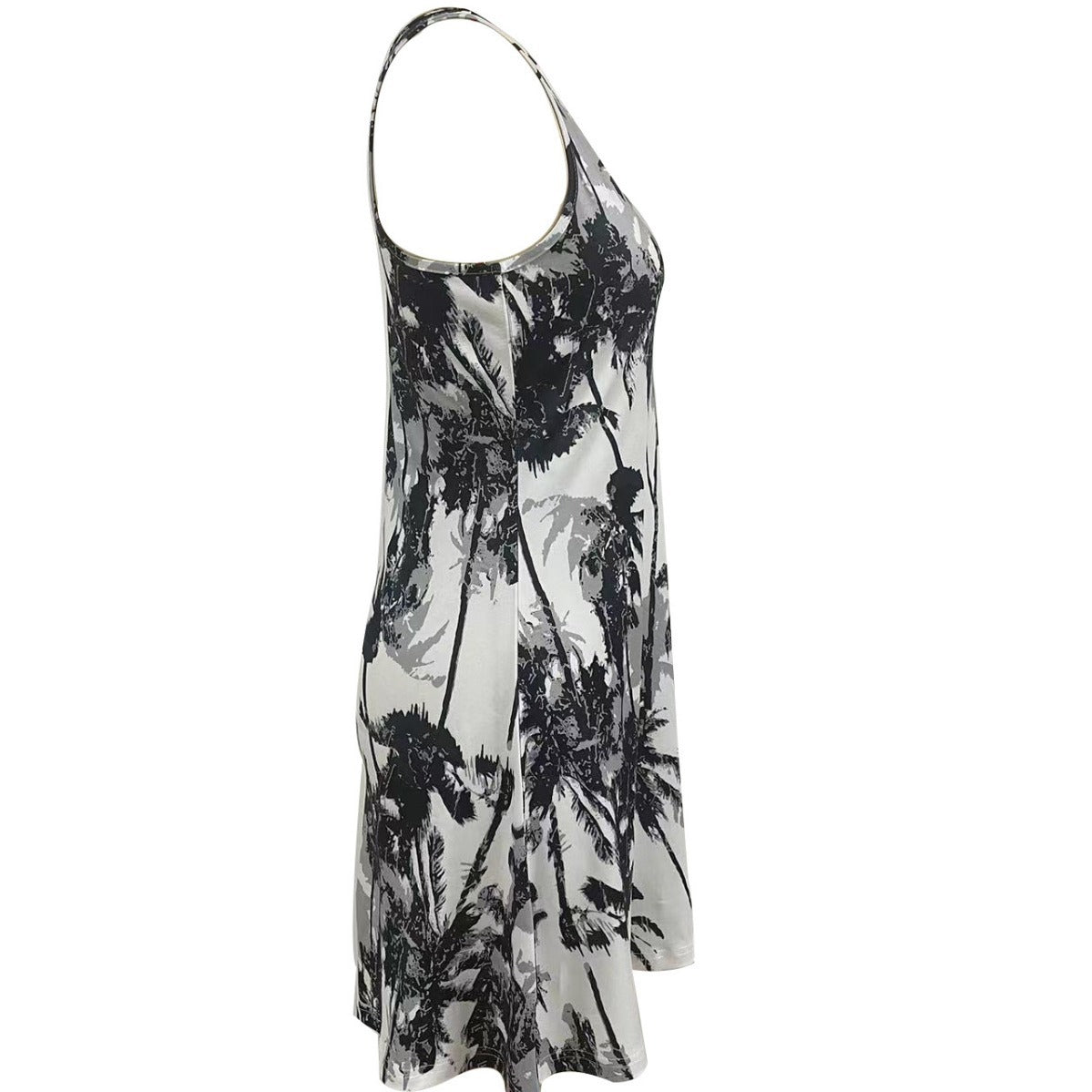 Damen Sommerliches Freizeitkleid mit modernem Palmenmuster Stalluxe
