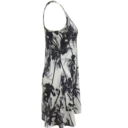 Damen Sommerliches Freizeitkleid mit modernem Palmenmuster Stalluxe