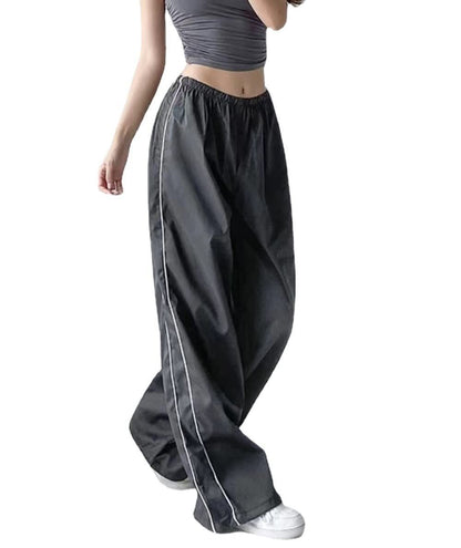 Damen elegante Sporthose mit weitem Schnitt und elastischem Bund Stalluxe
