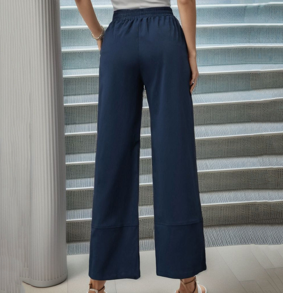 Damen Weite Chino-Hose mit Knopfdetails Stalluxe