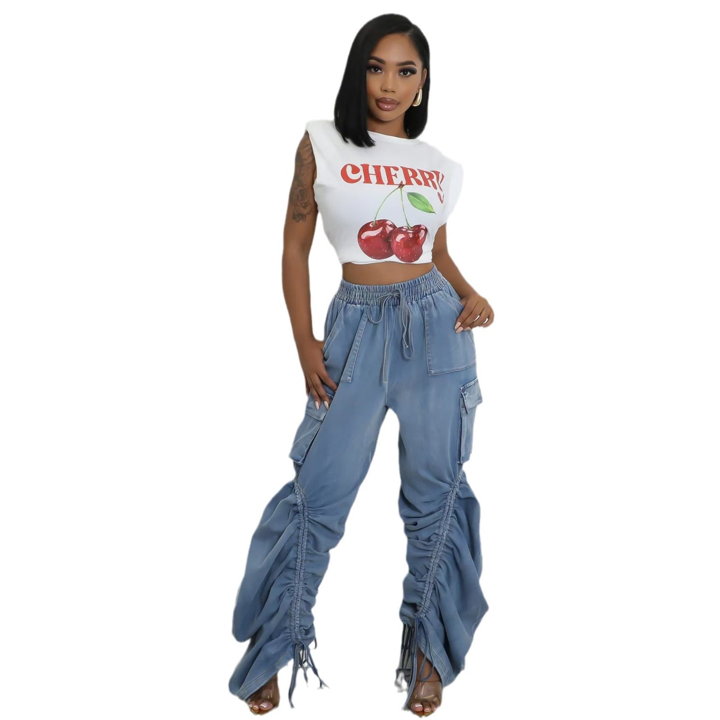 Damen Cargo-Hose mit einzigartigem Raffung und vielseitigen Taschen Stalluxe