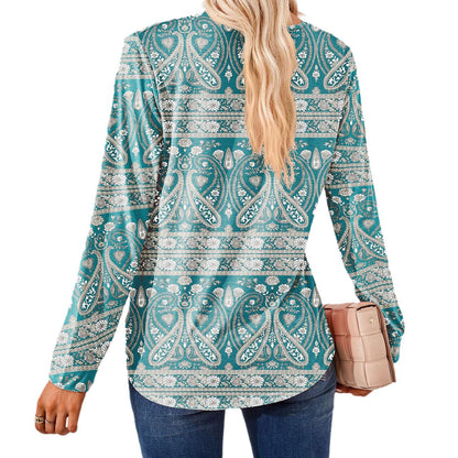 Women's Elegant Floral Print Blouse Stalluxe