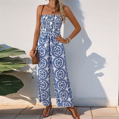 Damen Jumpsuit mit trendigem bandeau Design und praktischen Taschen Stalluxe