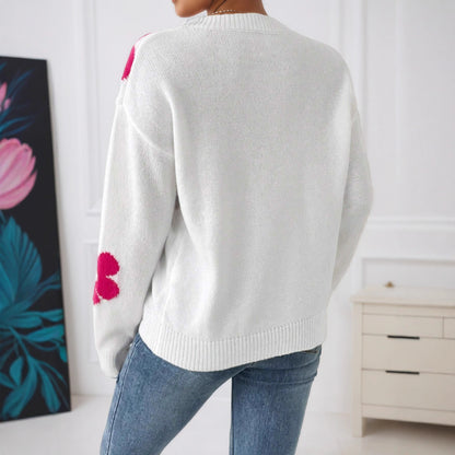 Damen Pullover mit floralem Design und Rundhalsausschnitt Stalluxe