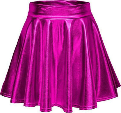 Women's Stylish High-Waisted Faux Leather Skirt Stalluxe