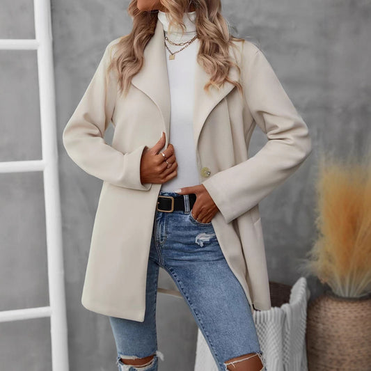 Damen eleganter Longblazer aus hochwertigem Material Stalluxe