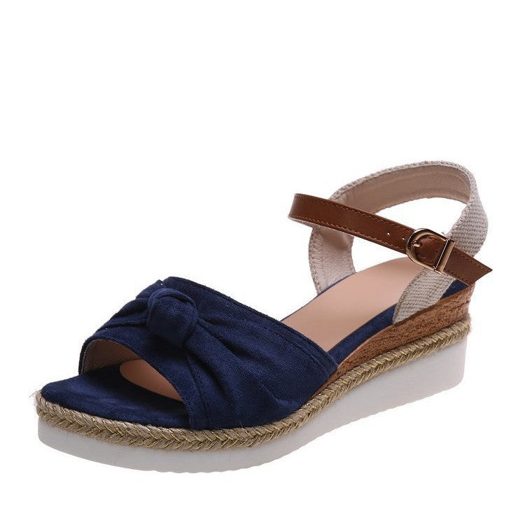 Damen Wedge-Sandalen mit verstellbarem Riemen und elastischem Einsatz Stalluxe