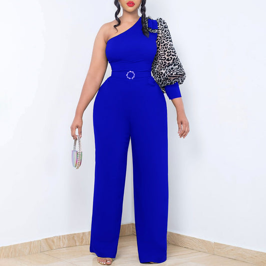 Damen Stylischer Einteiler mit asymmetrischem Schnitt und elegantem Puffärmel Stalluxe