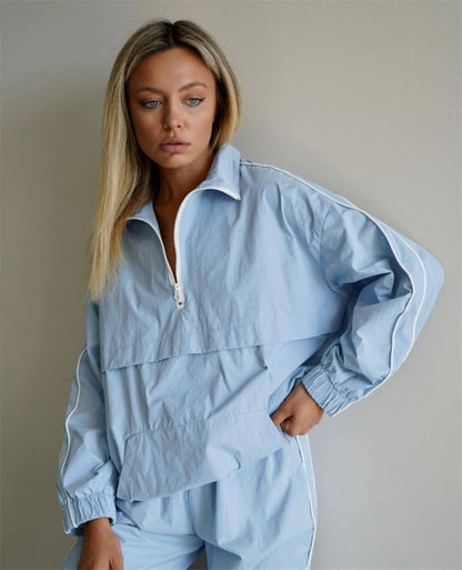 Damen Freizeitjacke mit halbem Reißverschluss und praktischen Taschen Stalluxe