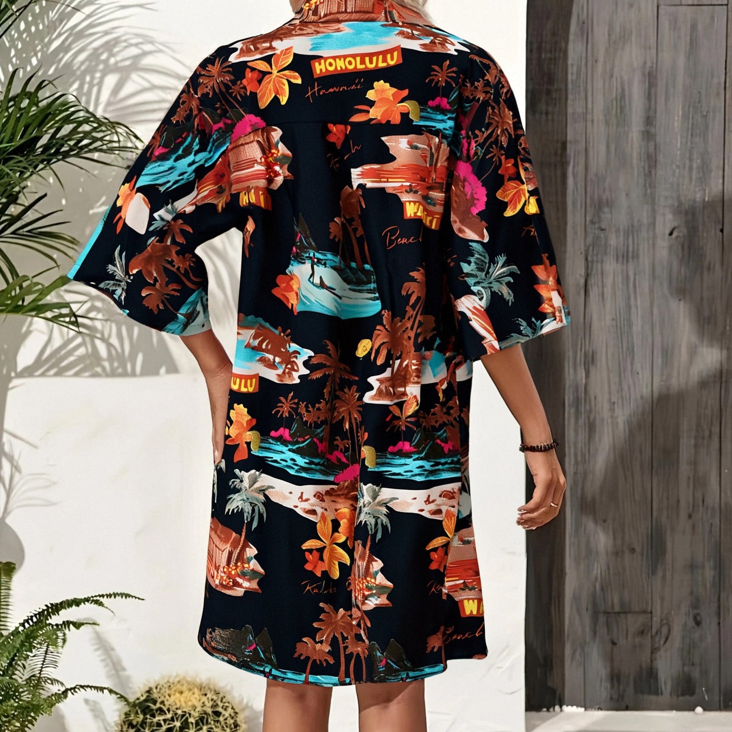 Damen Sommerliches Freizeitkleid mit farbenfrohem Blumenmuster und legerem Schnitt Stalluxe