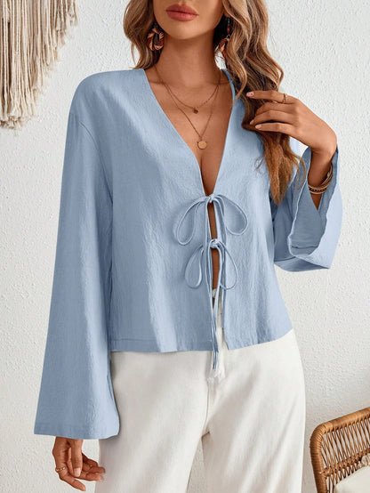 Damen modische Bluse mit weitem Arm Stalluxe
