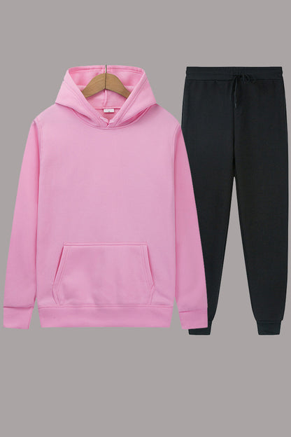 Damen sportliches Hoodie- und Jogginghosen-Set mit elastischem Bund und praktischen Taschen Stalluxe