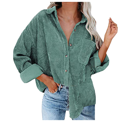 Damen Übergroße Kordbluse Stalluxe