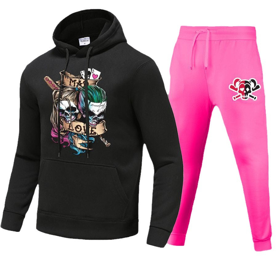 Damen Hoodie und Jogginghose Set mit einzigartigem Totenkopf-Design Stalluxe