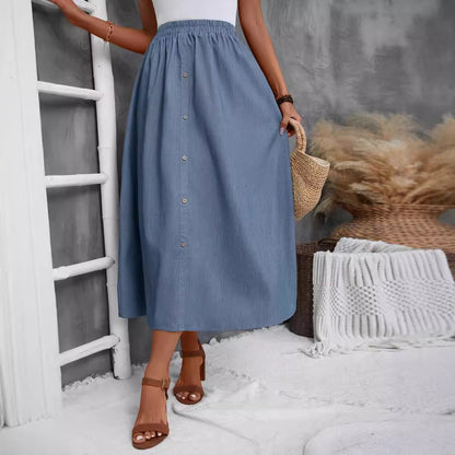 Damen Maxirock mit Knopfleiste Stalluxe