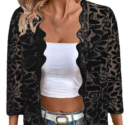 Damen Spitzenjacke mit eleganten Details Stalluxe