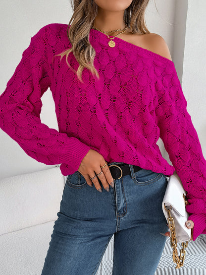 Damen Übergroßer Strickpullover mit Schleifenmuster Stalluxe
