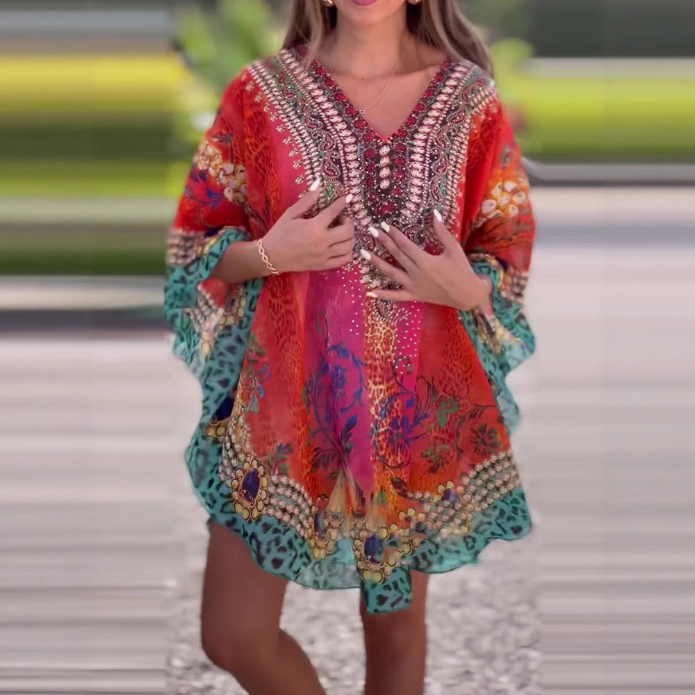 Frauen Bohemian Kaftan Kleid Stalluxe