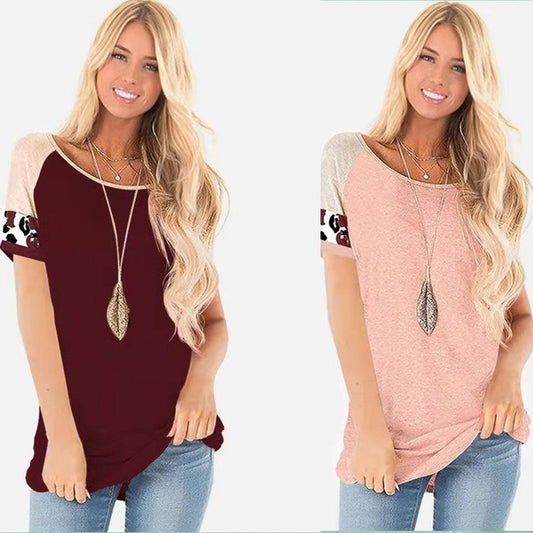Damen modisches Kurzarm-Oberteil mit buntem Ärmel-Design Stalluxe